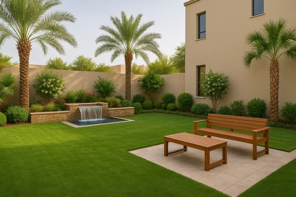 حديقة منزلية فاخرة في شمال الرياض