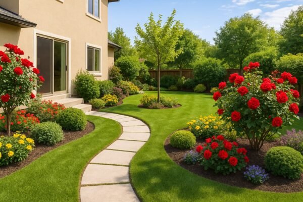 حديقة منزلية أنيقة في حي الشفاء بالرياض