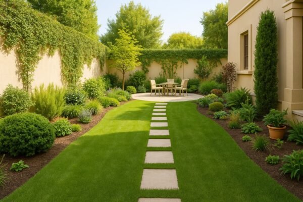 جلسة خارجية في حديقة منزلية بحي الشفاء بالرياض