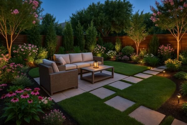 تصميم حديقة منزلية حديثة في البطحاء بالرياض