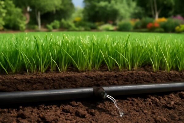 نظام الري بالأنابيب المدفونة تحت التربة في حديقة بالرياض