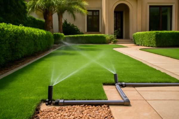 نظام ري حديث في حديقة فاخرة بالرياض