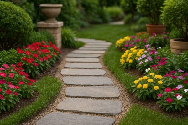 الممرات الجانبية والعناصر الجمالية في حدائق الرياض