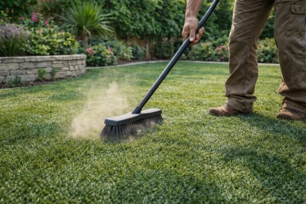 تمشيط العشب الصناعي بالرياض لإزالة الغبار الخفيف