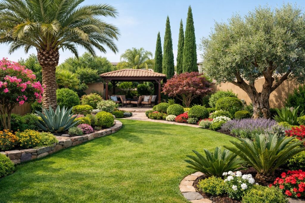 الأشجار الشائعة لتصميم الحدائق بالرياض