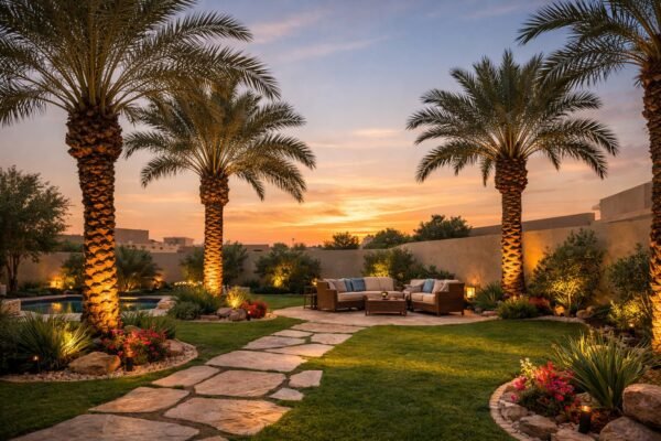 نخيل في حديقة منزلية بالرياض