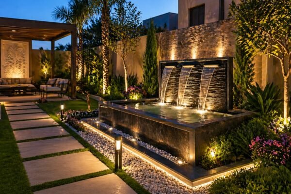 نافورة حديقة عصرية